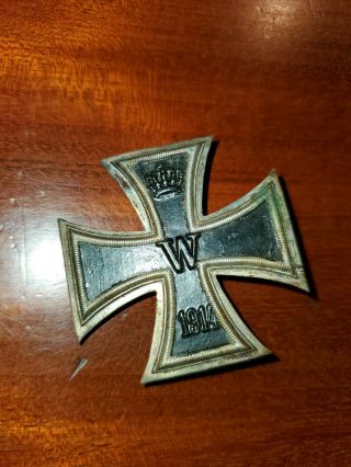 Wwi Imperial German " 1st Class,  Iron Cross Pin  W S " Maker Mark 800 Silver