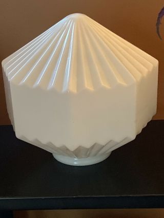 Vintage Art Deco Milk Glass Globe Light Fixture