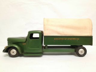 Vintage Structo Army Tropp Carrier Truck W/ Canopy Structo Excavating Co.  20 "