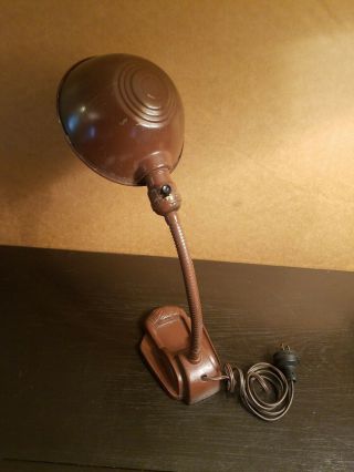 Vintage Desk Lamp Cast Iron Base Deco Gooseneck Steampunk Industrial