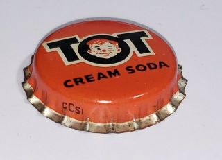 RARE TOT Cream Soda Bottle Cap Vintage Advertising CORK LINED 2
