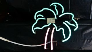 Neon Section Palm Tree 13 1/2 Inches Tall By 12 1/2 Inches Wide