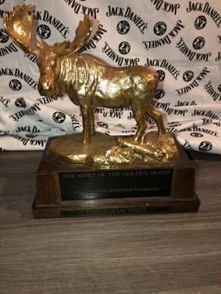 Vintage Canadian Mist Whiskey Golden Moose Employee Award Performance Trophy