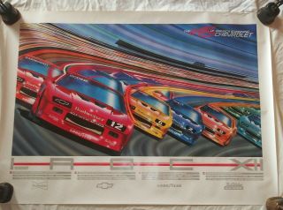 Vtg Chevy " Heartbeat Of America " 1988 Iroc Racing Poster Dale Earnhardt,  Unser