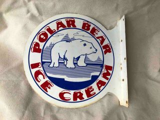 Old Polar Bear Ice Cream Bear Logo Double Sided Painted Advertising Flange Sign
