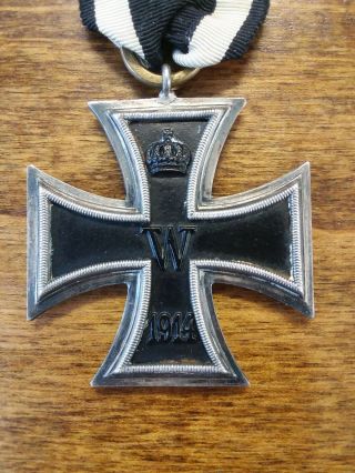 Ww1 German Iron Cross With Ribbon - 2nd Class Ek Ii 1914 - 1918
