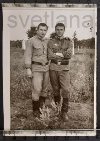 Two Soldiers Affectionate Couple Military Guys Hug Handsome Men Boys Army Photo