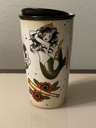 Starbucks Mermaid Siren Sailor Tattoo Tumbler Travel Mug Ceramic Cup 12oz