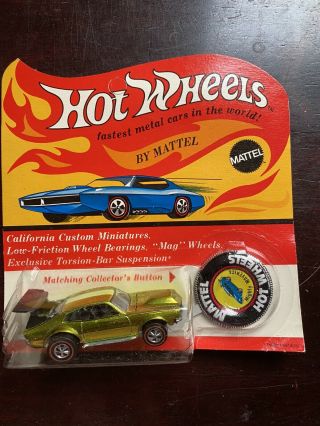 1970 Redline Blister Bp Mighty Maverick Hot Wheels Rare Yellow