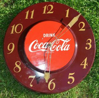 Ultra Rare Coca Cola Coke General Electric Clock 18 Inches Wide1950 