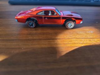 1968 Redline Hot Wheels Red Custom Dodge Charger with White Interior 2