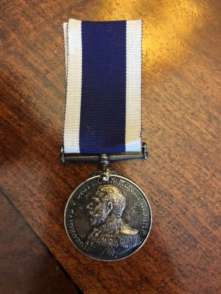 Ww1 Silver British Royal Naval Long Service & Good Conduct Medal George V Named