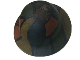Us Ww1 Steel Helmet Camouflage Painted Trench Art Estate Find