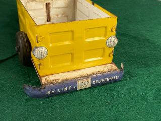 Scarce 1949 Nylint Toy 1000 Deliver - All Tin Windup Scooter Motorcycle with Rider 2