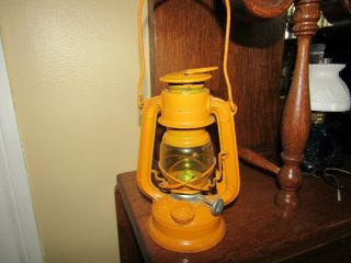 Orange Vintage Winged Wheel Japan Oil Lantern Yellow Glass No.  350