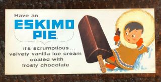 Vintage Eskimo Pie Ice Cream Bar Paper Advertisement,  Framed,  19 1/2 " X 8 1/2 "