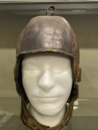 WWI WW1 US Army Air Service Spalding Type Shell Pilot Flight Helmet 2
