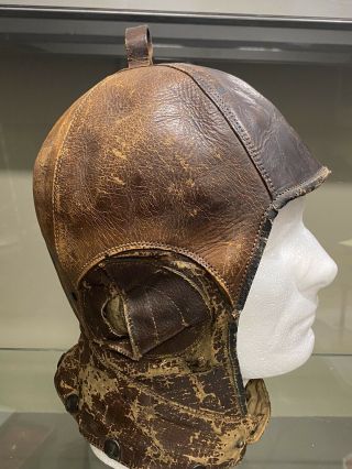 WWI WW1 US Army Air Service Spalding Type Shell Pilot Flight Helmet 3