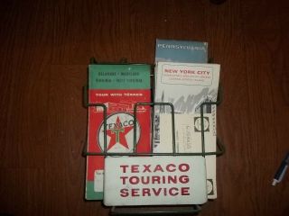Texaco Touring Service Map Stand Rack Holder 30 Maps 60 