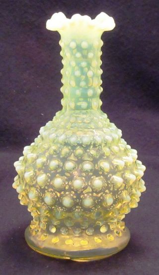 Fenton Topaz Opalescent Hobnail Lamp,  C.  1940 