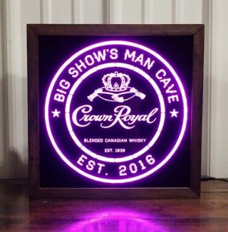 Custom Crown Royal Whisky Led Sign Personalized,  Home Bar Pub Sign,  Lighted Sign