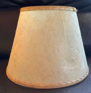 Vintage Light Tan Fiberglass Small Clip On Lamp Shade Mid Century Modern Mcm