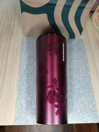 With Tags Starbucks Fall 2020 Plum Rose Stainless Steel Tumbler 24oz