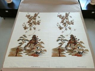 Old Stock Vintage 2 - Panel Alfred Shaheen Hand Printed Hawaii Fabric; Japan