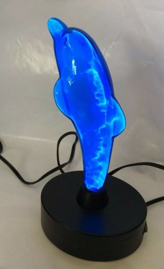Blue Dolphin Electric Motion Plasma Lamp Light Lumisource 12 " Glass Globe Plasma
