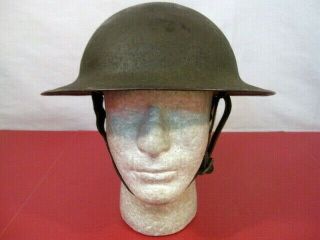 WWI Era US Army AEF M1917 Helmet Complete with Liner & Chin Strap - 3 2