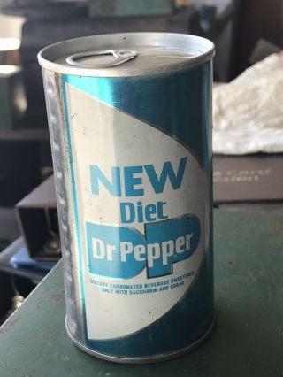 Rare Dr.  Pepper Pull Tab Soda Pop Can Blue Color Graphics