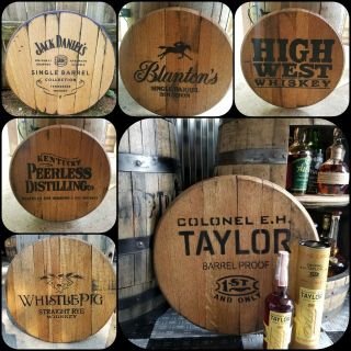 Bourbon Barrel Heads Whiskey Lid Bar Sign Whistlepig High West Ky Reclaimed