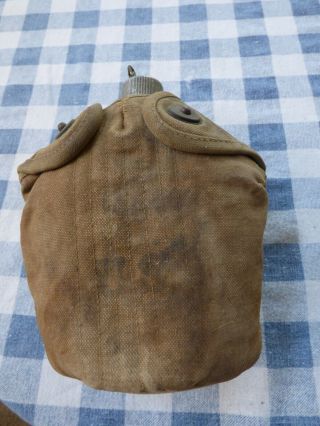 Vintage Wwi Ww1 U.  S.  Canteen And Canvas Cover Us L.  F.  & C.  918 Cork Offers Ok