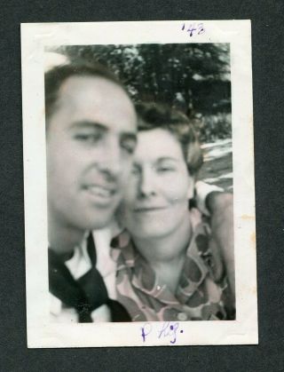 Unusual Vintage Photo Selfie Man & Woman In Self Portrait 418144