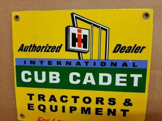 IH International Harvester Cub Cadet Tractors Equipment Porcelain Sign Lawn farm 2