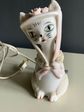 Vtg Cat Perfume Lamp Ceramic 1950 