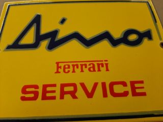 Dino Ferrari Service Porcelain Sign Italian Sports Car Dealer Gas Oil Racing