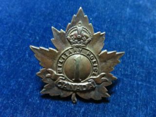 Orig Ww1 Cap Badge " Canadian Military Police Corps - 1st Detachment "