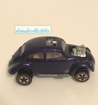 Hot Wheels Redline Custom Volkswagen Purple W/white Interior Rare Vintage 1967