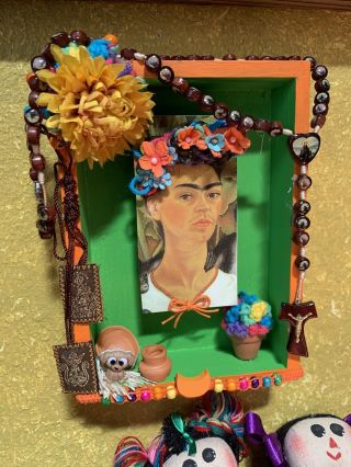 Frida Kahlo Art Mexican Craft Frame Diorama Shadow Box 5 X 7 Inches