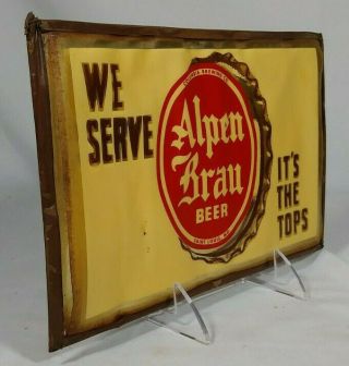 Scarce Old Alpen Brau Beer Back Bar Sign Columbia Brewing St Louis Missouri MO 2