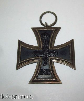 Wwi 1813 - 1914 German Iron Cross Medal 2nd Class Marked Hb.  800 Silver