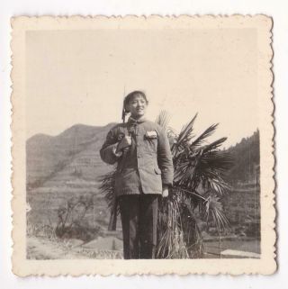 Cute Chinese Militia Girl Photo Rifleschina Cultural Revolution 1960s - 1970s