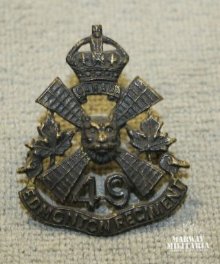 Ww1 Cef 49th Battalion,  Edmonton,  Wind Mill,  Cap Badge (inv 23892)