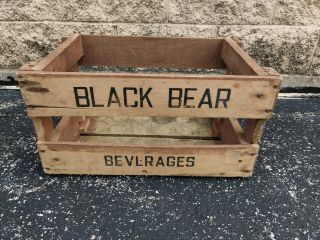 Rare Black Bear Beverages Soda Crate / Wooden Box Cudahy,  Wi
