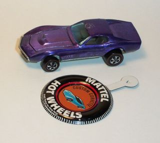 Hot Wheels Mattel Vintage Redline 1968 Custom Corvette Purple Hk - Vgc