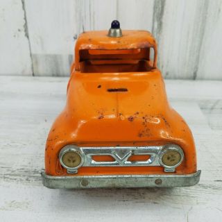 Vintage 1950s Tonka Toys State Hi - Way Dept Orange Pressed Steel Pickup Truck 2