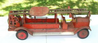 Keystone Packard Aerial Ladder Truck - Ride On Pressed Steel - 1920s