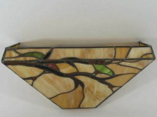Tiffany Style Stained Glass Wall Sconce Fixture Honey Swirl Branch Leaves