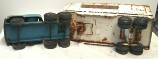 VINTAGE 1950s BUDDY L SEMI TRUCK & MPS TRAILER PRESSED STEEL TOY 26 IN LONG 3